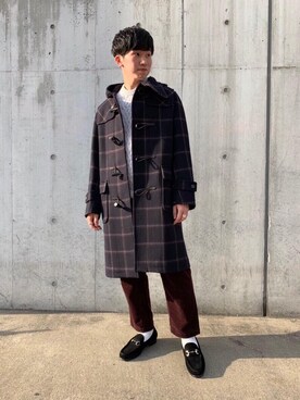 「green label relaxing（グリーンレーベルリラクシング）のアイテム（ダッフルコート）」を使った、Yuichi Toriumiさん（メンズ・170cm）の冬コーディネート