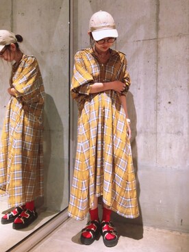 「Johnbull Private labo（ジョンブルプライベートラボ）のアイテム（ワンピース/ドレス）」を使った、shioriさん（レディース・156cm）の夏コーディネート