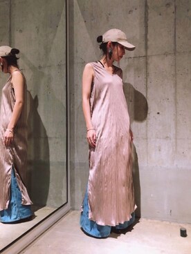 「Johnbull Private labo（ジョンブルプライベートラボ）のアイテム（ワンピース）」を使った、shioriさん（レディース・156cm）の夏コーディネート