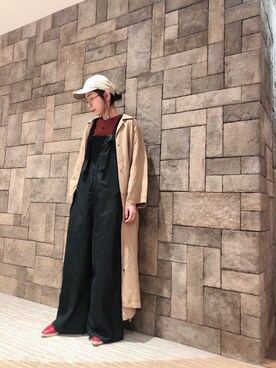 「Johnbull Private labo（ジョンブルプライベートラボ）のアイテム（オールインワン・サロペット）」を使った、shioriさん（レディース・156cm）の春コーディネート