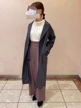 「Te chichi（テチチ）のアイテム（チェスターコート）」を使った、yanagiさん（レディース・158cm）の秋コーディネート