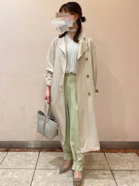 「Te chichi（テチチ）のアイテム（トレンチコート）」を使った、yanagiさん（レディース・158cm）の冬コーディネート