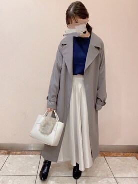 「Te chichi（テチチ）のアイテム（トレンチコート）」を使った、yanagiさん（レディース・158cm）の秋コーディネート