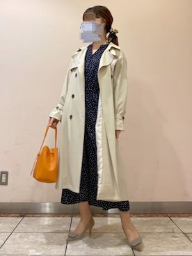 「Te chichi（テチチ）のアイテム（トレンチコート）」を使った、yanagiさん（レディース・158cm）の春コーディネート