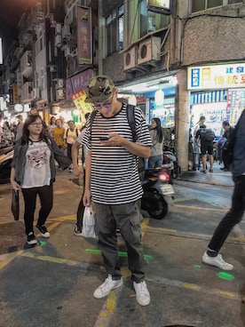 「REMIX（リミックス）のアイテム（帽子）」を使った、Simonさん（メンズ・180cm）の秋コーディネート
