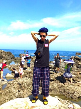 「Slightly Numb（スライトリーナム）のアイテム（帽子）」を使った、kueiさん（メンズ・175cm）の秋コーディネート