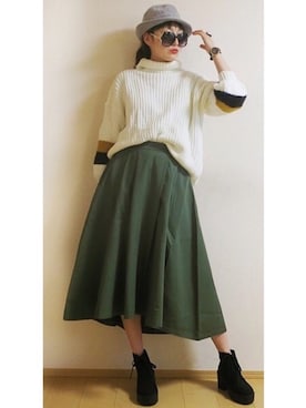 「バルーンスリーブ」｜Tiffee さん（レディース・173cm）の冬コーディネート