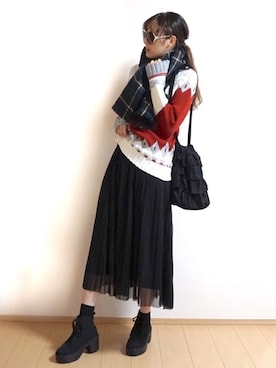 「Tiffee SELECT（ティフィーセレクト）のアイテム」を使った、Tiffee さん（レディース・173cm）の秋コーディネート