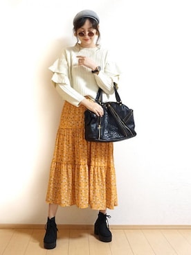 「甘辛mix」｜「アイテム（雑貨/ホビー）」を使った、Tiffee さん（レディース・173cm）の秋コーディネート