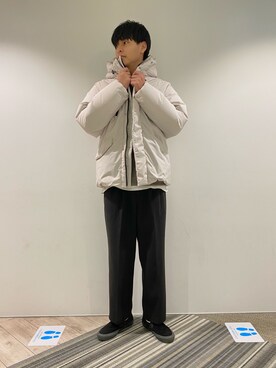 「JUNRED（ジュンレッド）のアイテム（ダウンジャケット/コート）」を使った、takumaさん（メンズ・184cm）の秋コーディネート