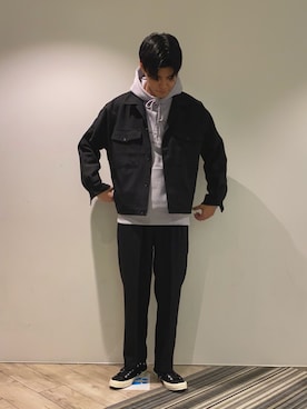 「ラベンダー」｜「アイテム（ブルゾン）」を使った、takumaさん（メンズ・184cm）の冬コーディネート