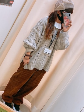 「お仕事スタイル」｜「アイテム（ハンチング/ベレー帽）」を使った、ariiiinkoさん（レディース・154cm）の秋コーディネート