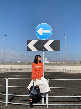 「アイテム（タイツ/ストッキング、オレンジ系）」を使った、kam3shanさん（レディース・164cm）の春コーディネート