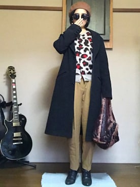 「ESPRIT（エスプリ）のアイテム（チェスターコート）」を使った、Hananさん（レディース・153cm）の冬コーディネート