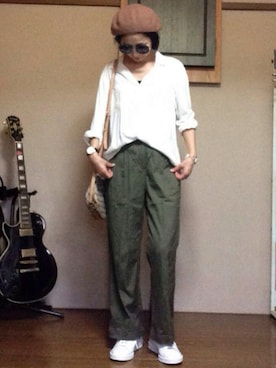 「Doシンプル部」｜「アイテム（ハンチング/ベレー帽）」を使った、Hananさん（レディース・153cm）の秋コーディネート