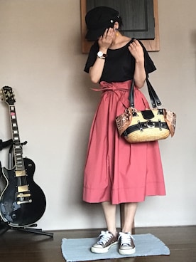 「H&M（エイチ・アンド・エム）のアイテム（バングル/リストバンド）」を使った、Hananさん（レディース・153cm）の夏コーディネート