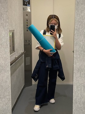 「BEAMS（ビームス）のアイテム（デニムジャケット）」を使った、mei  suzukiさん（レディース・148cm）の春コーディネート