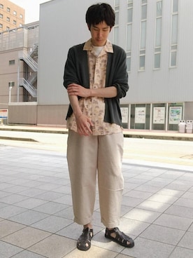 「☆柄シャツ」｜白川幸平さん（メンズ・178cm）の夏コーディネート