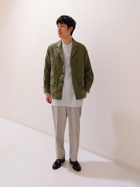 「green label relaxing（グリーンレーベルリラクシング）のアイテム（その他アウター）」を使った、白川幸平さん（メンズ・178cm）の冬コーディネート