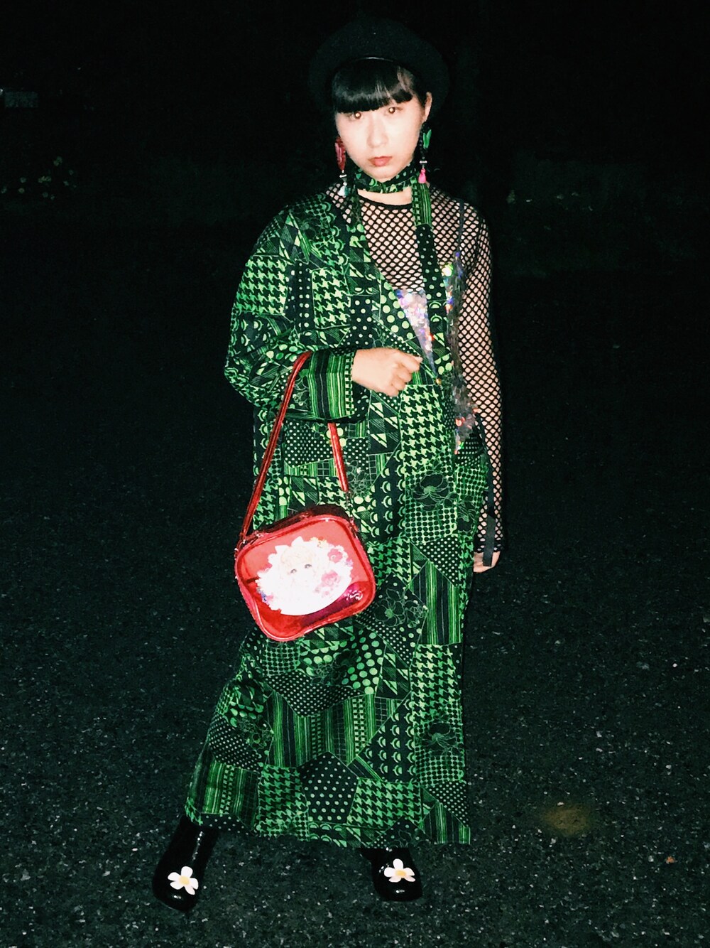 「秋のコーデ、秋、ootd、黒、高校生、cool、原宿、古着、ヴィンテージ」｜「kinjiのアイテム（ジャケット/アウター、グリーン系）」を使った、（＾Ｏ＾☆♪さん（レディース・161cm）の秋コーディネートの1枚目の写真