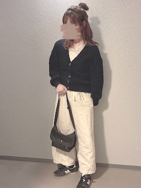 「Right-on（ライトオン）のアイテム（パンツ、ホワイト系）」を使った、さくおさん（レディース・154cm）の秋コーディネート