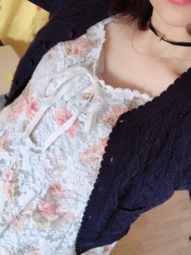 「アイテム（チューブトップ、ブルー系）」を使った、tsuuuubame.さん（レディース・160cm）の冬コーディネート