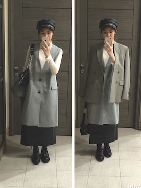「アイテム（ベスト）」を使った、Jasmine:)さん（レディース・158cm）の冬コーディネート