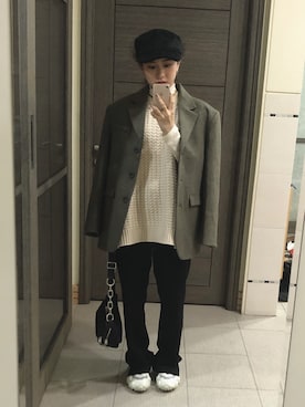 「CLANE（クラネ）のアイテム（ベスト）」を使った、Jasmine:)さん（レディース・158cm）の冬コーディネート