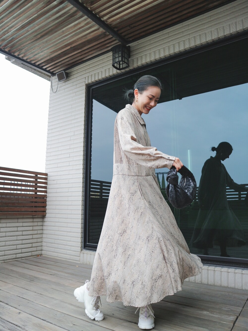 CLANE（クラネ）の「PYTHON OVER SHIRT ONE PIECE（ワンピース）」 - WEAR