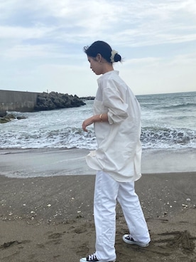 「アイテム（シュシュ、ホワイト系）」を使った、아 야 카  🍒さん（レディース・162cm）の春コーディネート