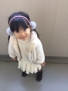 「OLD NAVY（オールドネイビー）のアイテム（ブルゾン）」を使った、yuinaさん（キッズ・90cm）の冬コーディネート