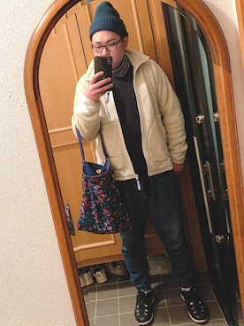 「アイテム（ブルゾン）」を使った、じゅんさん（メンズ・176cm・30代）の冬コーディネート