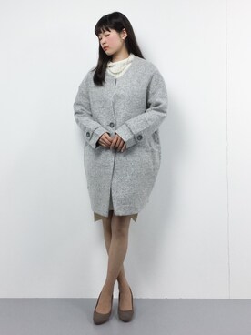 「コクーンコート」｜「アイテム（ダウンジャケット/コート）」を使った、kiyokoさん（レディース・165cm）の冬コーディネート