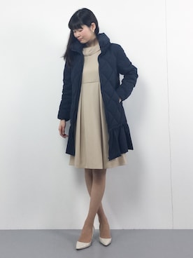「ぺプラム」｜「アイテム（ダウンジャケット/コート）」を使った、kiyokoさん（レディース・165cm）の冬コーディネート
