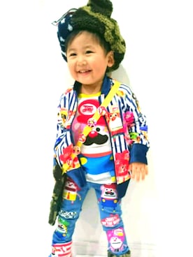 「JAM（ジャム）のアイテム（ハンチング/ベレー帽）」を使った、raiさん（キッズ・100cm）の冬コーディネート