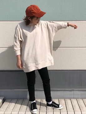 「ドルマン」｜「アイテム（スリッポン）」を使った、iBuKiさん（レディース・154cm）の春コーディネート
