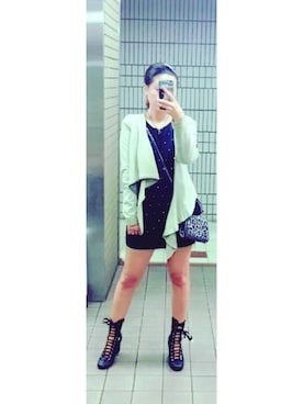 「sacai」｜「アイテム（その他アウター）」を使った、Li◡̈⃝︎nAさん（レディース・158cm）の春コーディネート