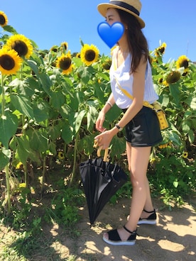 「ひまわり畑」｜「アイテム（その他）」を使った、Jully☻さん（レディース・168cm）の夏コーディネート