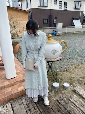 「ラブアンドピース2020」｜「アイテム（シャツワンピース）」を使った、🦔さん（レディース・160cm）の秋コーディネート