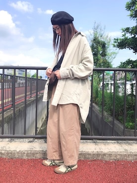 「CIAOPANIC（チャオパニック）のアイテム（ハンチング/ベレー帽）」を使った、Cham.さん（レディース・168cm）の秋コーディネート