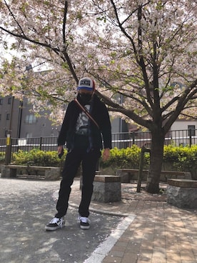 「VANS（バンズ）のアイテム（ジャケット/アウター）」を使った、平 真ノ丞さん（メンズ・173cm）の春コーディネート