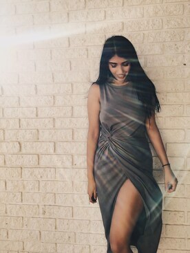 「アイテム（ドレス、グレー系）」を使った、Safさん（レディース・157cm）の春コーディネート