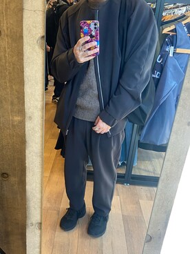 「ATTACHMENT（アタッチメント）のアイテム（ノーカラージャケット）」を使った、ヒロさん（メンズ・163cm）の冬コーディネート