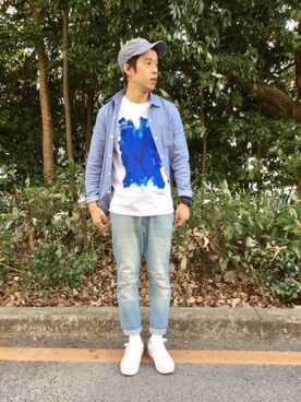 「Design Tshirts Store graniph（デザイン　ティーシャツ　ストア　グラニフ）のアイテム」を使った、ozoさん（メンズ・174cm）の春コーディネート