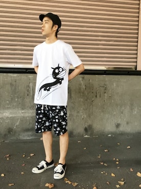 「Design Tshirts Store graniph（デザイン　ティーシャツ　ストア　グラニフ）のアイテム」を使った、ozoさん（メンズ・174cm）の春コーディネート