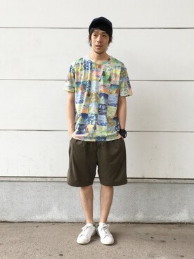 「Design Tshirts Store graniph（デザイン　ティーシャツ　ストア　グラニフ）のアイテム」を使った、ozoさん（メンズ・174cm）の夏コーディネート