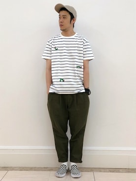 「グラニフ」｜「アイテム（スリッポン）」を使った、ozoさん（メンズ・174cm）の春コーディネート