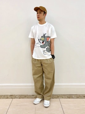 「Design Tshirts Store graniph（デザイン　ティーシャツ　ストア　グラニフ）のアイテム」を使った、ozoさん（メンズ・174cm）の夏コーディネート
