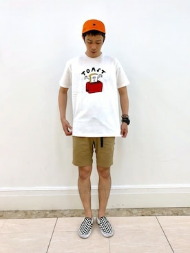 「Design Tshirts Store graniph（デザイン　ティーシャツ　ストア　グラニフ）のアイテム」を使った、ozoさん（メンズ・174cm）の夏コーディネート