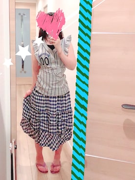「Little sunny bite（リトルサニーバイト）のアイテム（ワンピース/ドレス）」を使った、さほさん（レディース・155cm）の夏コーディネート